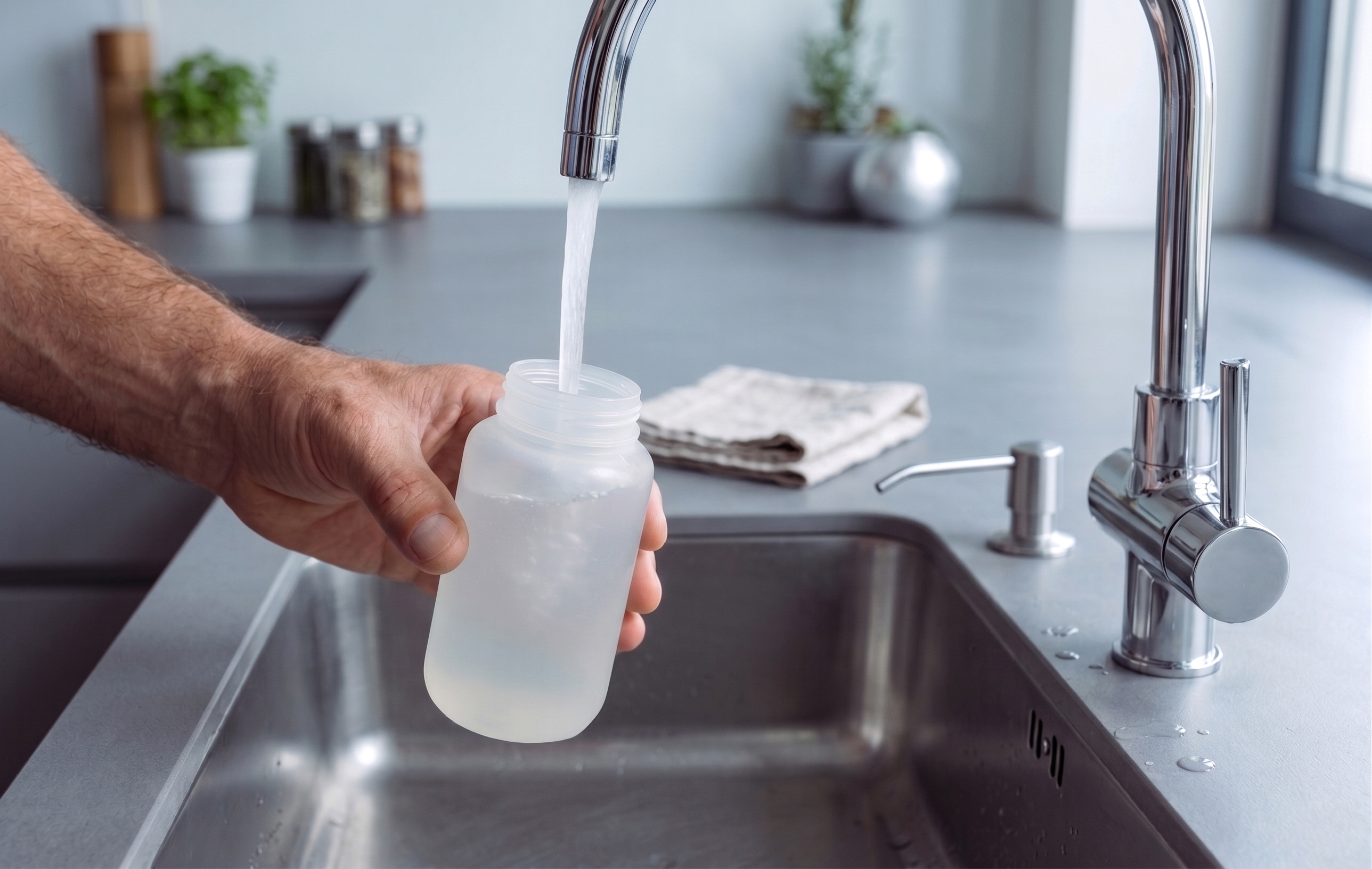 PFAS bottle being filled